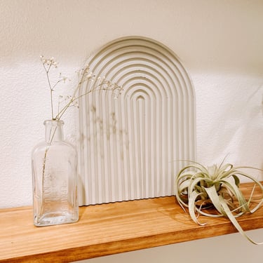 Arch Concrete Decorative Tray / Midcentury Modern Art / Handmade Concrete Tray / Arch Decor 