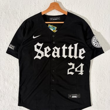 Seattle Mariners Black Nike Ken Griffey Jr Custom Jersey Sz. Medium
