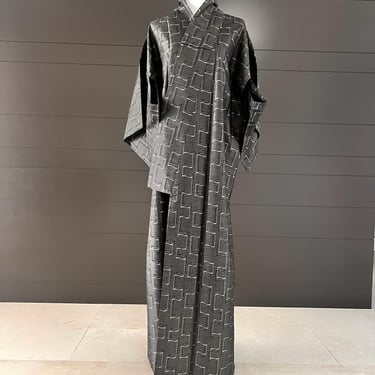 Men’s Japanese vintage kimono, Unisex kimono, cotton kimono, Vintage kimono, Japanese kimono, Japanese geometric print 