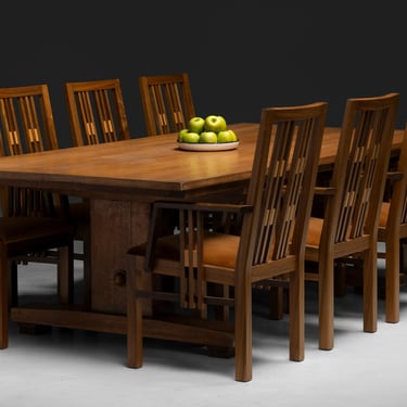 Oak Refectory Table / Dining Chairs