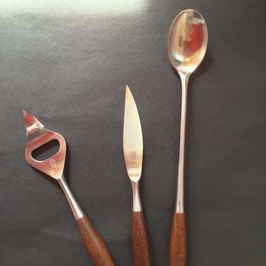 Vintage Dansk Fjord Teak Bar Set -- Dansk MCM Barware -- Gorgeous! 