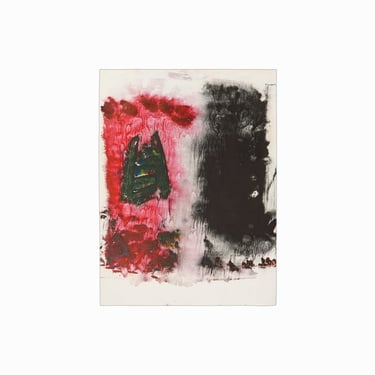 1970s William Sylvester Gamble Oil Painting on Paper Abstract Watercolor Mid Century Vintage 