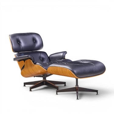 Charles and Ray Eames for Herman Miller Eames Walnut Lounge Chair with Ottoman - mcm 