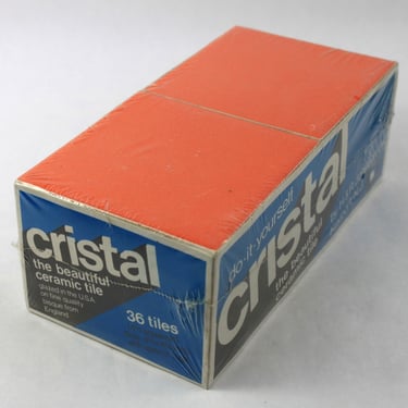 1970s Cristal H&R Johnson English Ceramic Tile Tangerine SE-13 Box of 36 NOS 