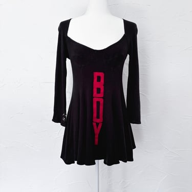 80s Rare Boy London Punk Goth Black and Red 
