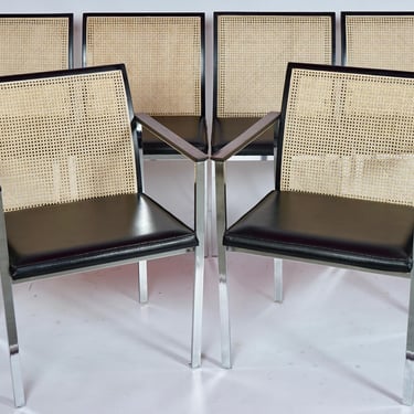 6 Paul McCobb for Lane Cane Back Dining Chairs 