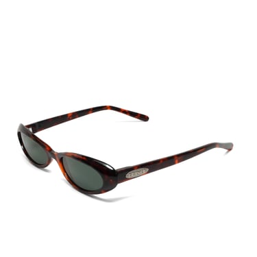 Authentic Vintage 90s Made Small Size Thin Oval Deadstock Tortoise Frame Sunglasses 
