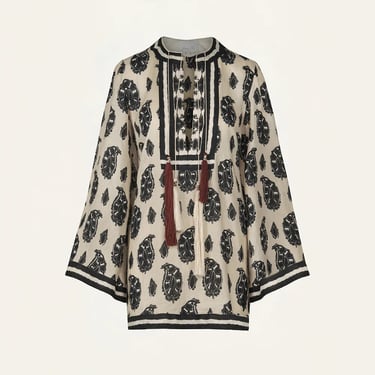 Caretaker Of The Jungle Tunic Dress - Ecru / Black