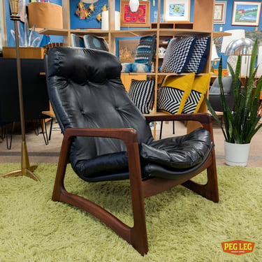 Mid-Century Modern solid walnut high-back lounge chair by Adrian Pearsall for Craft Associates