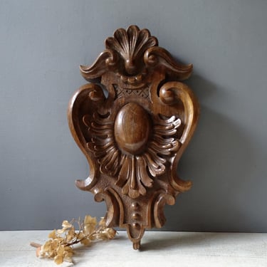 Antique French  Wood  Pediment,Fronton Furniture,Shabby Style. 
