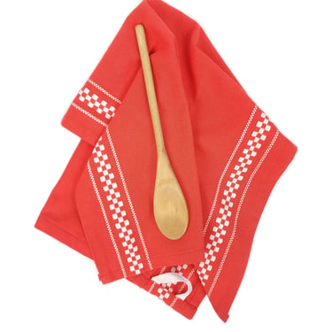 Red Vintage Style Kitchen Towel 