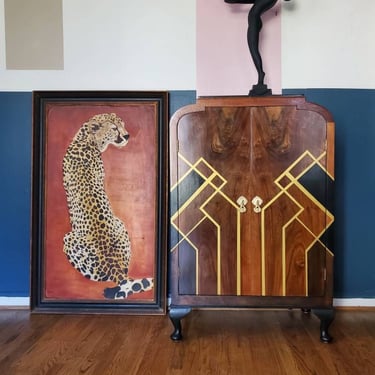 Shipping not free * Art deco bar cabinet 
