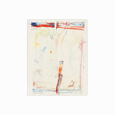 1977 William Sylvester Gamble Oil Painting on Paper Abstract Watercolor Expressionist Mid Century Vintage Brushstroke 