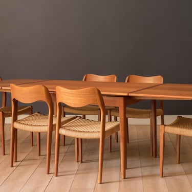 Vintage Danish Modern Niels Otto Moller Teak Extension Dining Table 