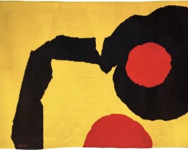 French Handmade Tapestry Titled "Oteruelo" designed and signed by Luis Feito