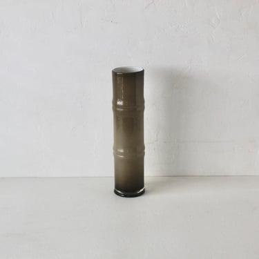 Scandinavian Style Handcrafted Modern Faux Bamboo Gray Glass Vase 