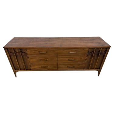 Mid-Century Modern Kent Coffey Perspecta 12-Drawer Walnut Dresser - Refinished 