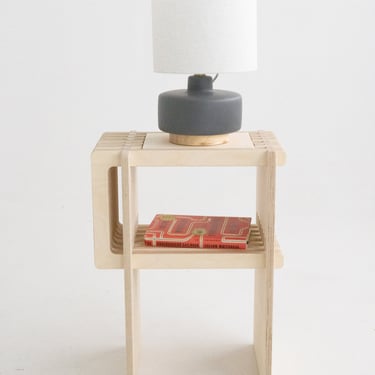Scandinavian Minimalist Birch Bedside Table 