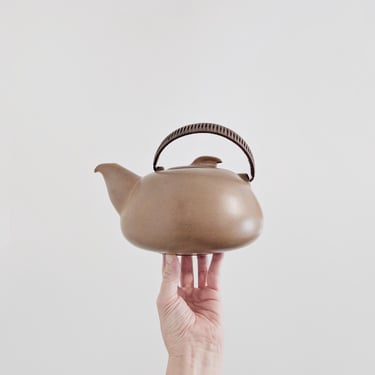 Vintage Heath Ceramics Coupe Line Teapot Mid Century California Pottery Sandalwood Nutmeg Turquoise Blue 