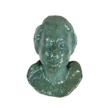 Mid-Century Modern Textured Studio Pottery Wall Sculpture of Woman’s Head