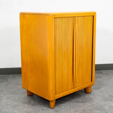 Mid Century Modern Cabinet Heywood Wakefield Tambour Utility Case Champagne MCM