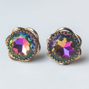 Vintage Schiaparelli Watermelon Earrings / 1950s Signed Sparkling Statement Earrings 