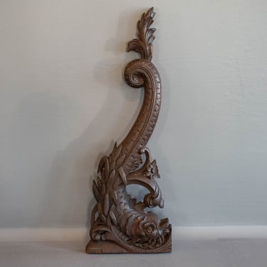 1800's British Ornate Hand Carved Mahogany Architectural Element