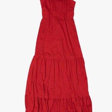 Vintage Red Tiered Maxi Dress (1990s) 