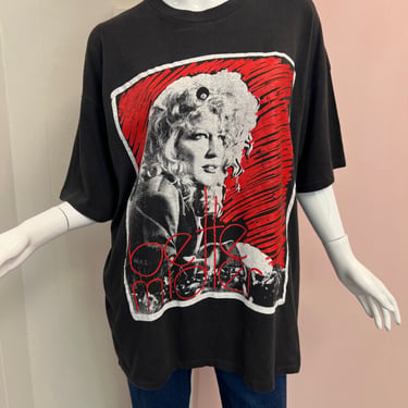 90s Vintage Iconic Bette Midler Black Tee L/XL 