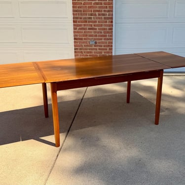 Vintage Teak Dining Table by A.B.J. Made in Denmark Drawleaf 