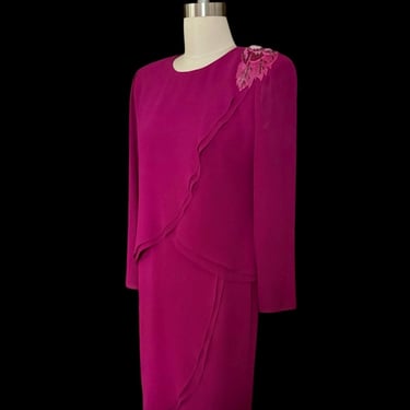 Vintage 80’s Ursula of Switzerland dress: Rasberry pink, size 8, sequined detail 