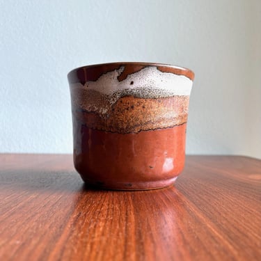 Vintage Japanese stoneware planter / small 1970s plant pot 