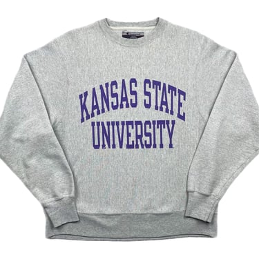 Vintage 90s Champion Kansas State University Wildcats Reverse Weave Crewneck Sweatshirt Pullover Size Small/Medium 