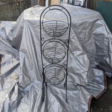Black Hanging Basket Storage Stand
