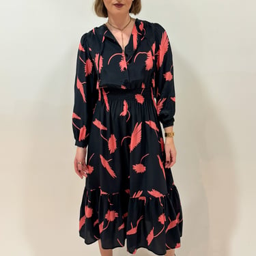 Juliette Dress | Navy and Coral Cassis