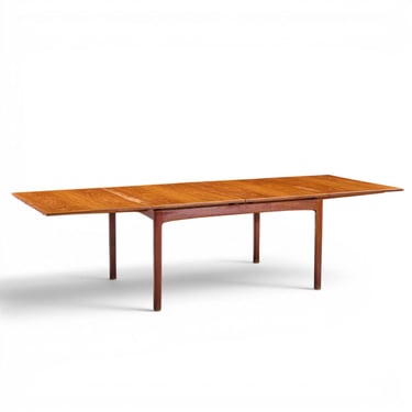 Dux Mid Century Swedish Teak Flip Top Expanding Dining Table - mcm 
