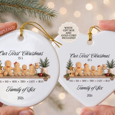 Personalized First Christmas as a Family Of Ornament, Gingerbread Family Ornament, Gift for New Parents, Baby's First Keepsake 2026 by CloudArt