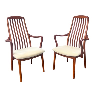 Pair Of Mid Century Modern Teak Dining Chairs Armchairs By Schou Andersen 
