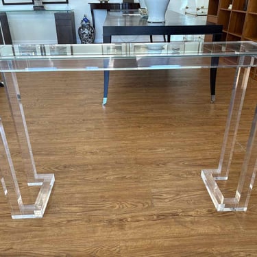 Acrylic and Glass Console Table