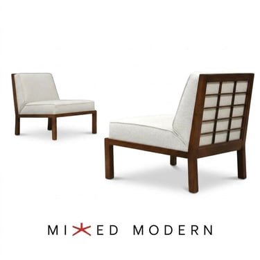Michael Taylor for Baker Slipper Lounge Chairs - A Pair 