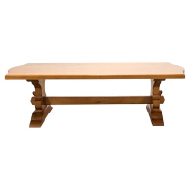 Country French Provincial Oak Farmhouse Trestle Dining Table 8 Ft