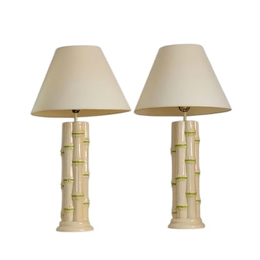 Tall Bamboo Ceramic Table Lamps 
