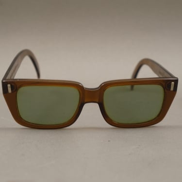Vintage Wayfarer Sunglasses, Tortoiseshell Frames, Green Lenses - Cool Ray Polaroid 130 - Retro Rectangular Frames 