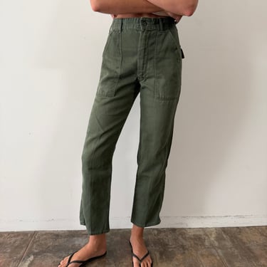 Green Cotton Military Pants 26w