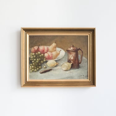 Still Life with Grapes and Pears Oil Painting