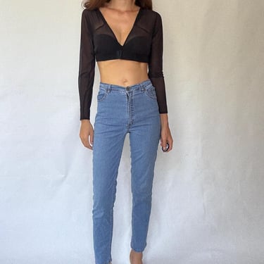 Italian High Waist Skinny Jeans, Vintage Stretch Denim 