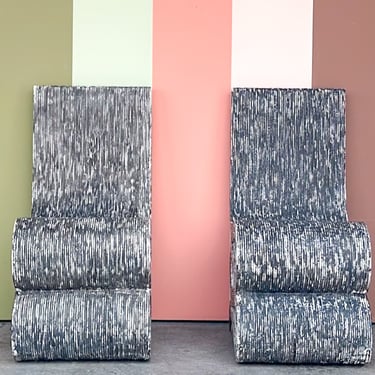 Pair of Grey Rattan Snake Chairs