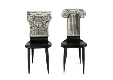 Piero Fornasetti Miniature "Capitello Ionico & Corinzio" Chairs