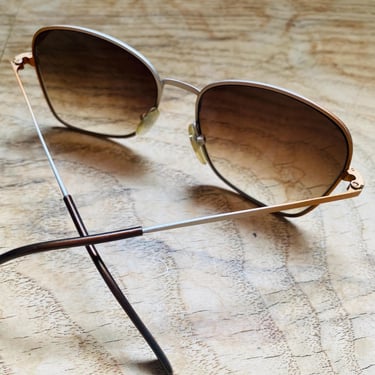 Vintage 80s Gradient Sunglasses: Thin Metal Frame Retro Glasses 