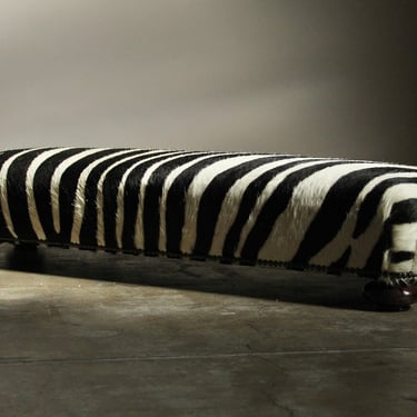 George Smith Zebra Hide "Fender" Stool, 2000s